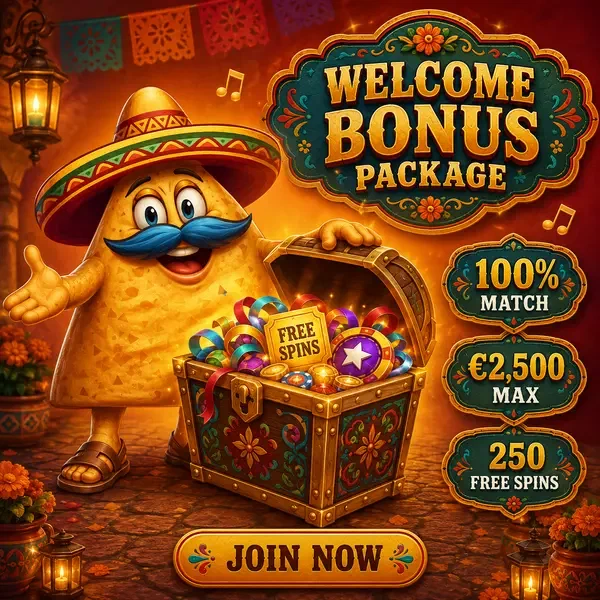 El Mariachi apre un forziere del tesoro rivelando il bonus di benvenuto Casinacho con ricompense dorate