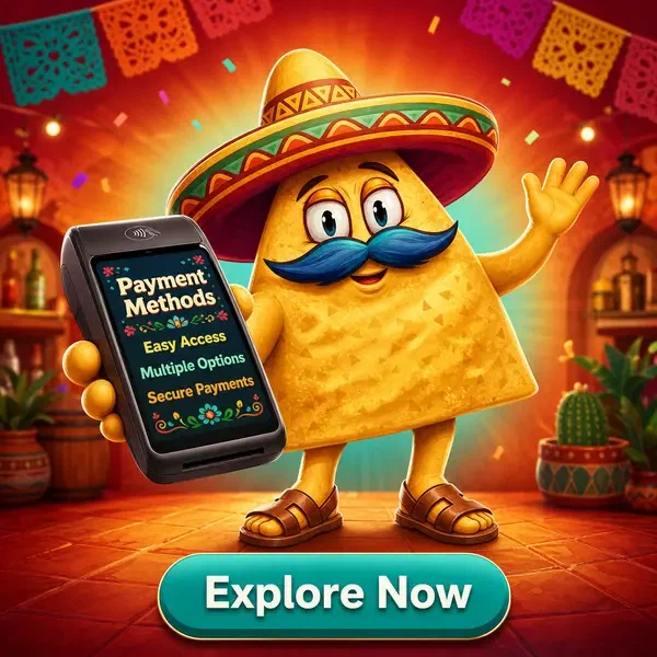 El Mariachi che presenta i metodi di pagamento su Casinacho con elegante display terminale