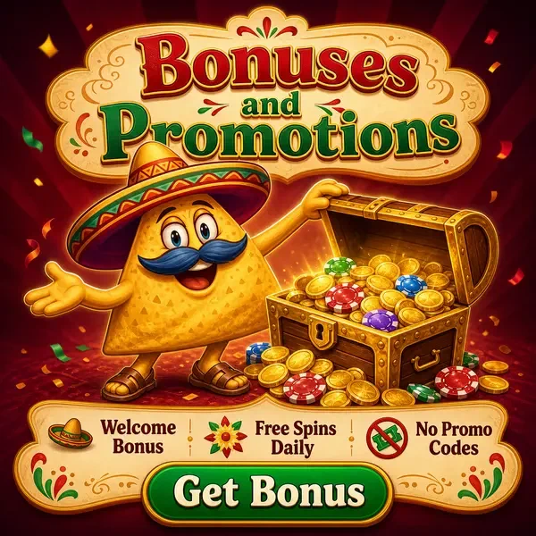 El Mariachi che presenta forziere del tesoro di monete bonus su Bonus e Promozioni Casinacho